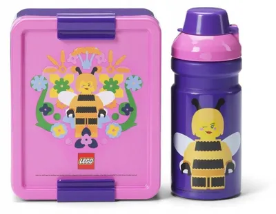 Productafbeelding van LEGO 40580802 LEGO Trinkflasche + Brotdose LUNCH SET BEE, lila