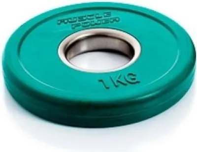 Produktbild von Muscle Power Fractional Olympic Bumper Plate 1 kg Grün