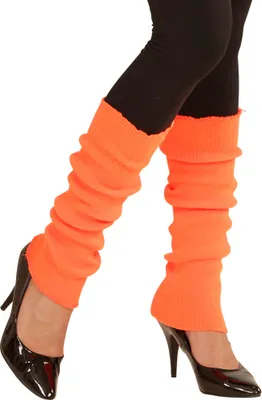 Produktbild von Beinstulpen zum 80er Jahre Disco Kostüm Farbe: Neon-Orange