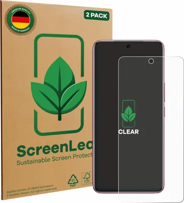 Produktbild von 2x ScreenLeaf Schutzfolie für Vivo V60e nachhaltiger Displayschutz Display Schutz Folie Klar Transparent