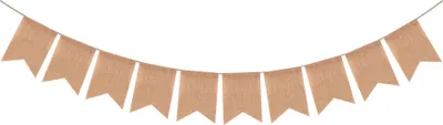 Produktbild von INF Leere Jute Schwalbenschwanz Banner - Rustikale Stoff Wimpelkette für Partys