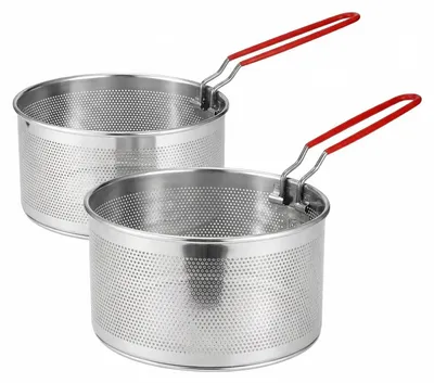 Frittierkorb-Set aus Edelstahl, 2er-Set, 17,5 cm + 19,5 cm