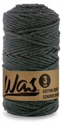 Produktbild von WAS Macramé Garn Geflochten Baumwolle 3 mm Anthrazit 100m