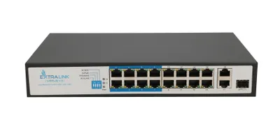 Produktbild von Extralink VIRTUS V3 Unmanaged L2 Fast Ethernet (10/100) Power over Ethernet (PoE) 1U Černá