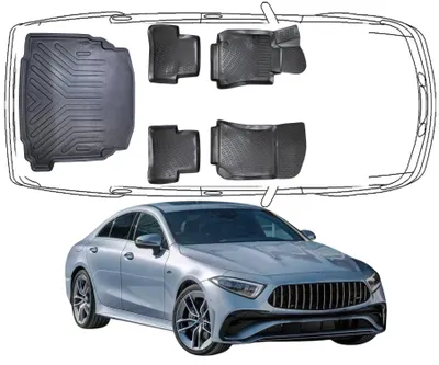 Produktbild von 3D Fußmatten & Kofferraumwanne Auto Set Kompatibel mit Mercedes-Benz CLS C257 2018 - 2023