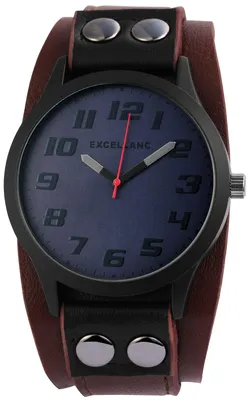 Produktbild von Excellanc Herrenuhr schwarz braun blau