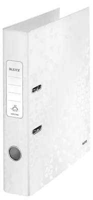 Produktbild von Leitz 180° WOW Lever Arch File - pearl white, A4, Karton, Weiß, 350 Blätter, 5 cm, 52 mm