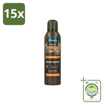 Produktbild von 15 x Kneipp Men Duschschaum Warm Woods - 200 ml - Großpackung - 15 Stücke