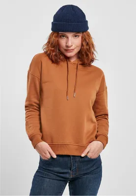 Produktbild von Urban Classics TB1524 | Damen Hoody Kapuzenpullover mit breiten Rippbündchen - Farbe: Toffee - Größe: XXL