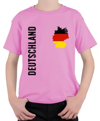 Produktbild von Deutschland Flagge Fußball Fan DE Trikot Weltmeisterschaft WM Kinder T-Shirt, Pink, 116