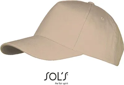 Produktbild von SOLs 00594 | Five Panels Cap Long Beach / Verstellbarer Metallverschluss - Farbe: Beige - Größe: One Size