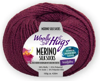 Produktbild von Woolly Hugs MERINO SILK SOCKS 100 g Luxus Sockengarn mit Merino & Seide 420 m Farbe 238 - bordeaux