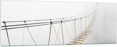 Produktbild von Bilder auf glas - Einteilig - Brücke ausgesetzt Nebel - 90x30cm - Glasbilder - Wandbilder - Bilder - zum Aufhängen bereit - Wanddekoration aus Glas - Glas Bilder - Wandbild auf Glas - GAB90x30-5018