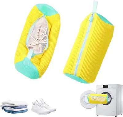 Immagine prodotto di Set da 2 sacchetti per scarpe da ginnastica con cerniera, lavabili in lavatrice e asciugatrice (arancione)