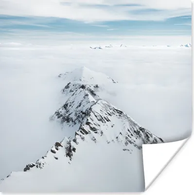 Produktbild von MuchoWow® Poster Alpen - Schnee - Berg 50x50 cm - Wohnzimmerdekoration
