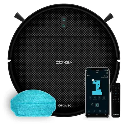Produktbild von Cecotec Conga 999 Map Genesis, Beutellos, Schwarz, Rund, 2.4 GHz, 120 min, 75 mm