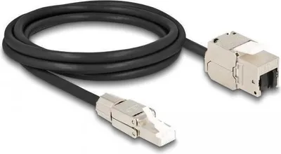 Immagine prodotto di Cavo DELOCK RJ45 maschio collegabile al modulo Keystone RJ45 femmina Cat.6A 2 m (87209)