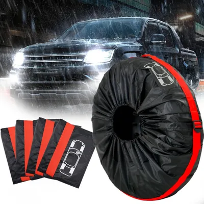 Imagen del producto de Juego de 4 fundas impermeables para neumáticos de automóvil, con correa para el hombro