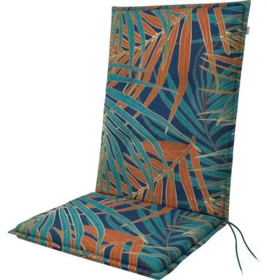 Produktbild von Stuhlauflage Hochlehner Doppler Midi Living 110x48x6 cm, Blumenmuster, orange blau