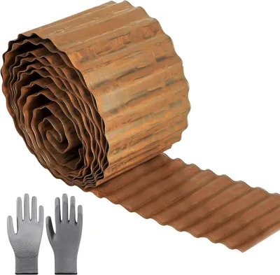 Produktbild von Rasenanten 10 m x 14,5 cm, Cortenstahl, rotrost, Beetumrandung für Garten
