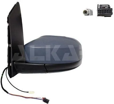 Obrázok produktu pre ALKAR 9241877 Vonkajšie zrkadlo Bočné zrkadlo ľavé pre VW CADDY IV Kombi (SAB, SAJ) Vyhrievané Asférické Základný náter Elektrické