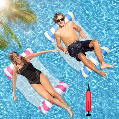 Immagine prodotto di Elzusha - Amaca galleggiante gonfiabile per piscina, con pompa