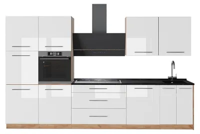 Obrázek produktu pro Kuchyňský kout Vicco Fame-Line Bílá vysoký lesk/Zlatý mocný dub 340 cm, PD Antracit, Model 64608