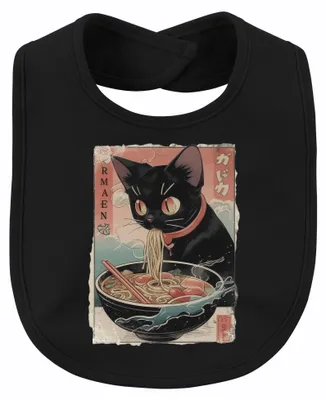 Zdjęcie produktu dla RMAEN, miska ramen, czarny kot jedzący japońskie noodles, styl kawaii, Japonia, manga, dla dzieci, kolor: czarny, uniwersalny rozmiar