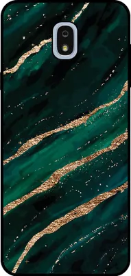 Produktbild von Smartphonica Handytasche Passend für Samsung Galaxy J7 2018 mit Marmordruck - TPU zurück Abdeckung Fall Marmor Design - Grün Gold