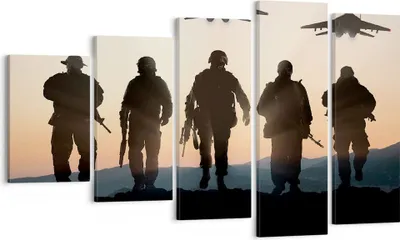 Produktbild von Bild auf Leinwand - Leinwandbild - Armee Militaria - 100x60cm - Wand Bild - Wanddeko - Wandbilder - Leinwanddruck - Bilder - Kunstdruck - Wanddekoration - Leinwand bilder - Wandkunst - EG100x60-3436
