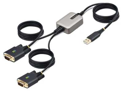 Zdjęcie produktu dla StarTech.com 2P6FFC-USB-SERIAL, USB-A, 2 x DB-9 RS-232, 4 m, Czarny, Szary