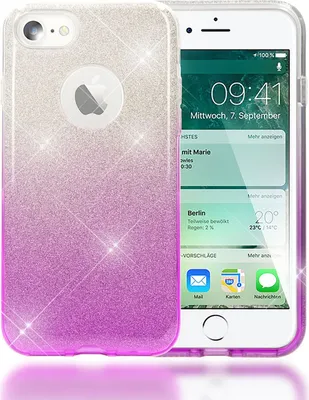 Immagine prodotto di custodia per iPhone 7 di NALIA, sottile custodia in silicone glitterato, cover bling
