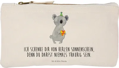 Produktbild von Mr. & Mrs. Panda Mäppchen Koala Geschenk Größe S Klein - Weiß - Kulturtasche, Geburtstag, Etui, kosmetiktäschchen, Schlampermäppchen, Pouch, Party