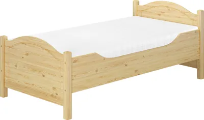 Produktbild von Seniorenbett extra hoch 90x200 Massivholz Kiefer Einzelbett Gästebett Zubehör wählbar V-60.40-09Federholzrahmen und Matratze inkl.