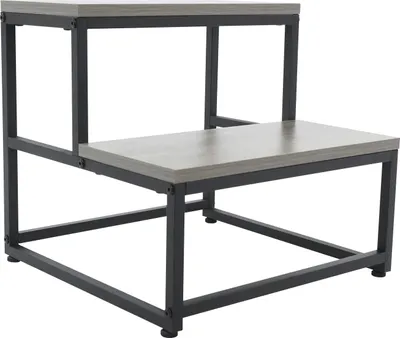 Obrázek produktu pro Schůdky – 2stupňový model – Samostatně stojící – Nastavitelné nohy – Pro dospělé i děti – Vyžaduje montáž – Šedé