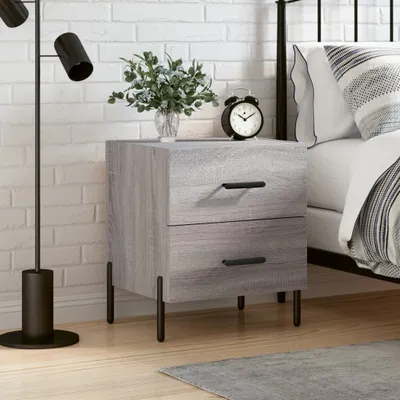 Produktbild von [Home] Nachttisch Grau Sonoma 40x35x47,5 cm Holzwerkstoff , Neue Mode 2024 im häuslichen Leben