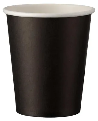 Produktbild von 400x Heiß- und Kaltgetränkebecher schwarz Pappe beschichtet 200 ml 270ml