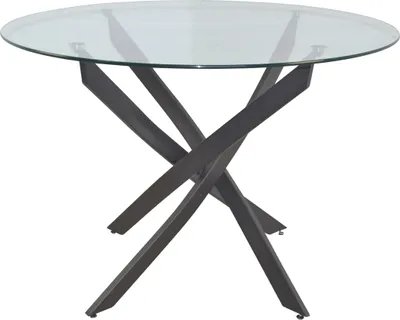Produktbild von 4-Fuß-Esstisch mit Ø110 cm Glasplatte