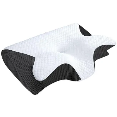 Produktbild von Nackenkissen aus Memory-Schaum, 2-in-1 ergonomisches orthopädisches Kissen gegen Nackenschmerzen, Stützkissen für Seiten-, Rücken- und Bauchschläfer