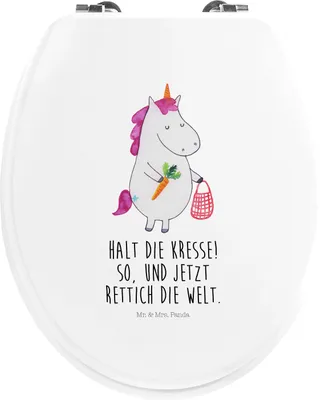 Produktbild von Mr. & Mrs. Panda Klositz Einhorn Gemüse - Weiß - Geschenk, WC-Sitz, Toilettendeckel, WC Deckel, Unicorn, Klobrille, Biomarkt, Einhörner, Klo-Deckel, Wochenmarkt