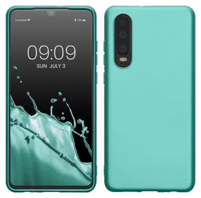 Produktbild von kwmobile Handyhülle für Huawei P30 Hülle - Silikon Case metallisch schimmernd - Schutzhülle Cover - Metallic Mintgrün