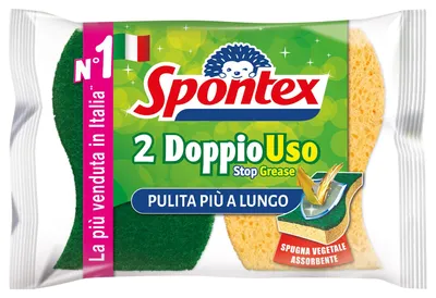 Produktbild von Spontex double-use Schaumstoff 2 Queues ,Gelb / Grün