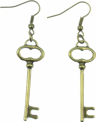Produktbild von Schlüssel Ohrringe Miniblings Hänger Schlüsselohrringe Key Geheimnis Bronze