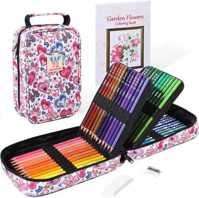 Imagen del producto de Descubre mundos de color creativos: Set de lápices de colores premium para adultos, 72 colores