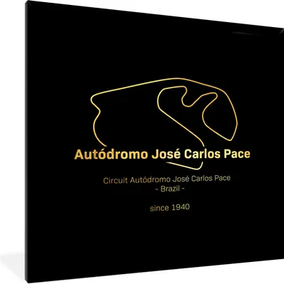 Produktbild von MuchoWow® Gerahmtes Poster Brasilien - F1 - Rennstrecke 40x40 cm - Poster mit Schwarzem Bilderrahmen Wandposter Rahmen Foto Bilder - Mit Rahmen - Wanddekoration Schlafzimmer