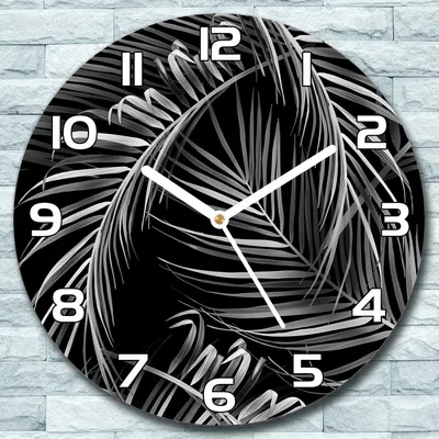 Produktbild von Wanduhr aus Glas Rund fi 30  Dunkler Dschungel Quarz Deko Wohnzimmer Büro