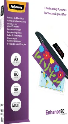 Zdjęcie produktu dla Fellowes 5452003, A3, Przezroczysty, Matowy, 0,08 mm, 100 szt.