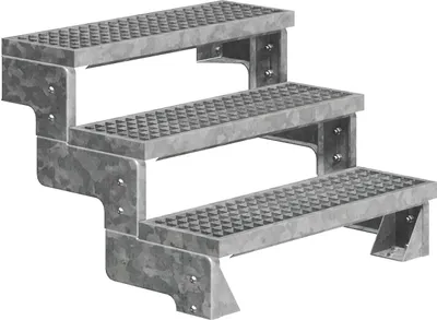 Produktbild von Dolle Außentreppe Gardentop 54-66cm Geschosshöhe mit Gitterrost 100cm breit ohne Geländer