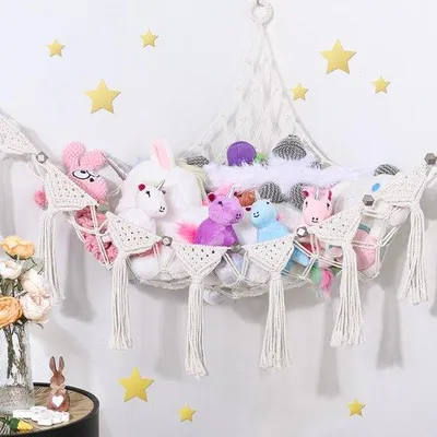 Immagine prodotto di Azomor: rete portaoggetti sospesa per peluche e giocattoli di peluche, salvaspazio