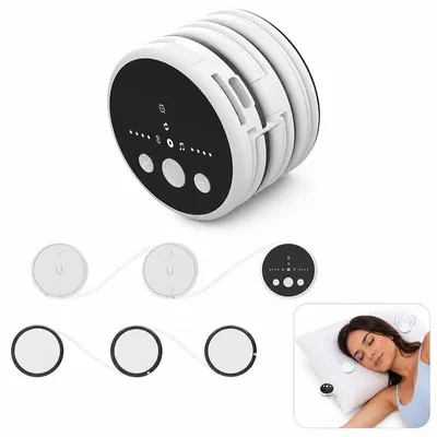 Produktbild von Kissenlautsprecher Bluetooth 5.4, Unter-Kissen-Lautsprecher mit 35 Naturgeräuschen, Schlaf-Timer, Fernbedienung & TF-Karte, für Seitenschläfer